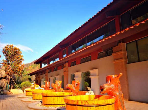 河南盧氏溫泉度假酒店設計-裸浴木桶